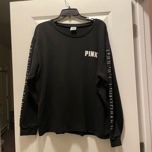 Victoria’s Secret Pink Logo Sweatshirt in Black Large